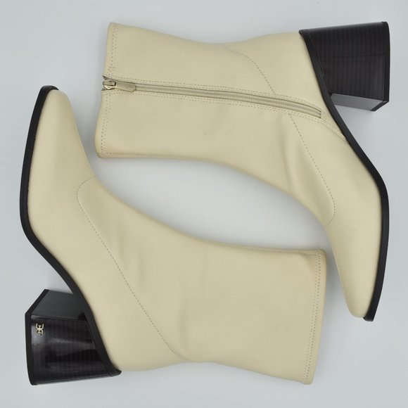 Sam Edelman Wells Zip-Up Block Heel Fashion Boots, Modern Ivory, Women's Size 10 - Picture 15 of 16